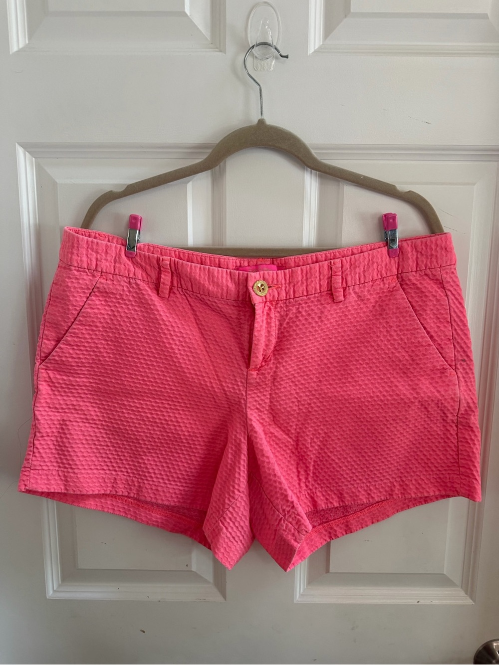 Women’s Pink Textured Shorts